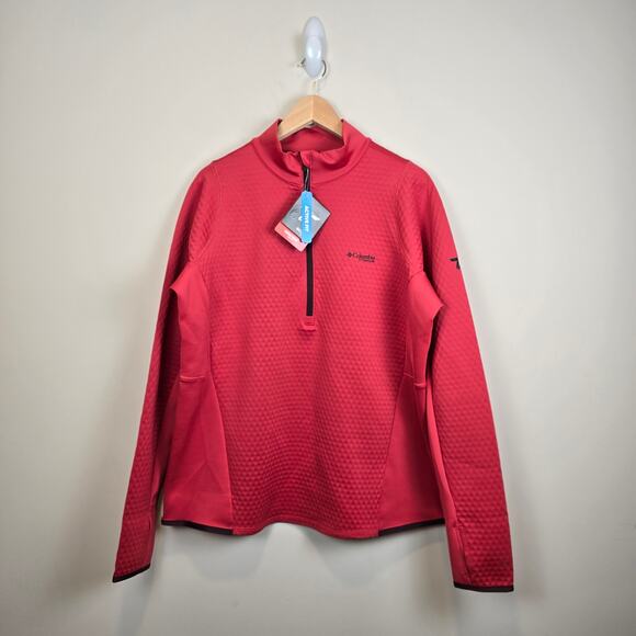 Columbia Womens Size XXL Crystal Leaf Omni-Heat Helix Half Zip Pullover Red - Picture 1 of 4